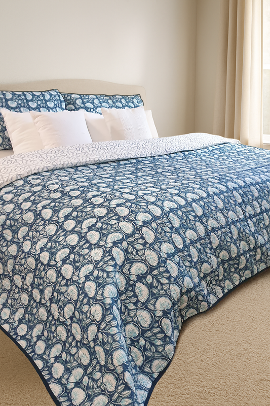 Blue Lotus Coverlet