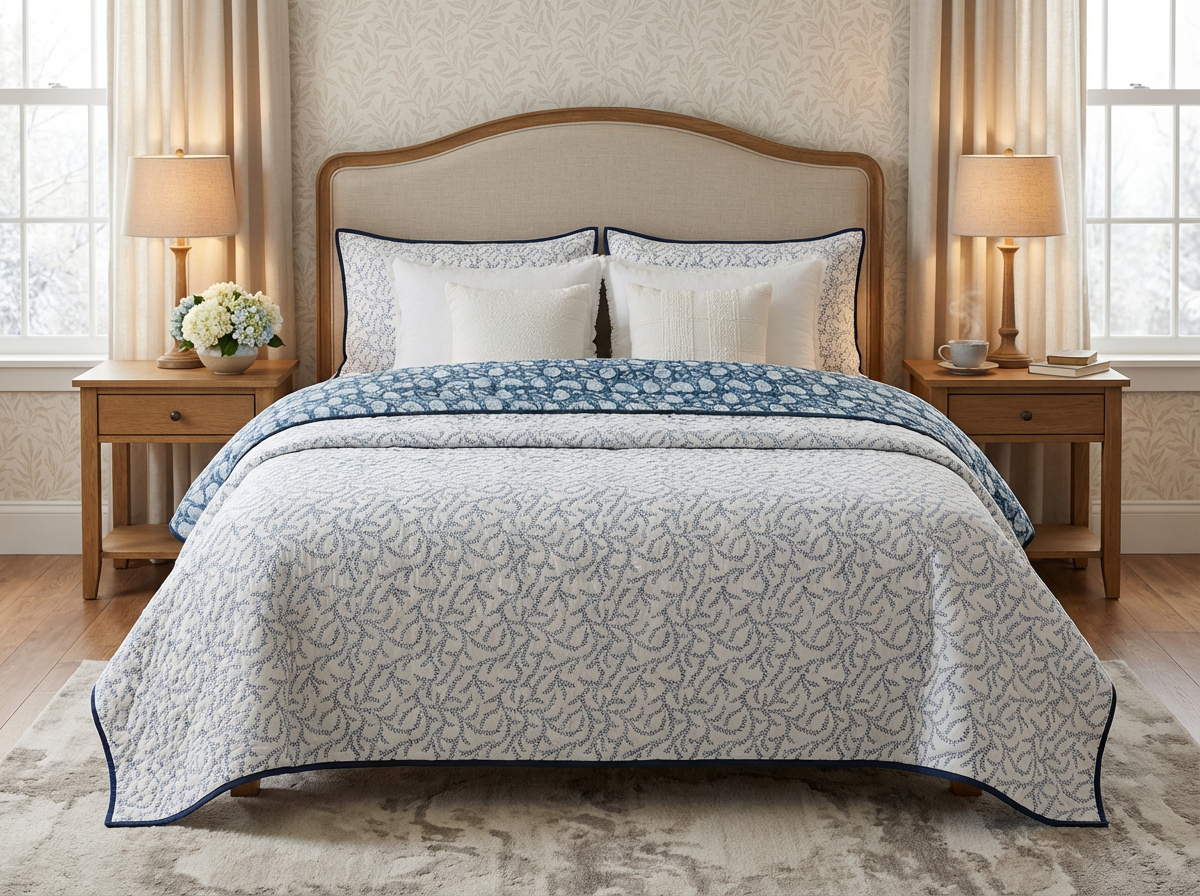 Blue Lotus Coverlet