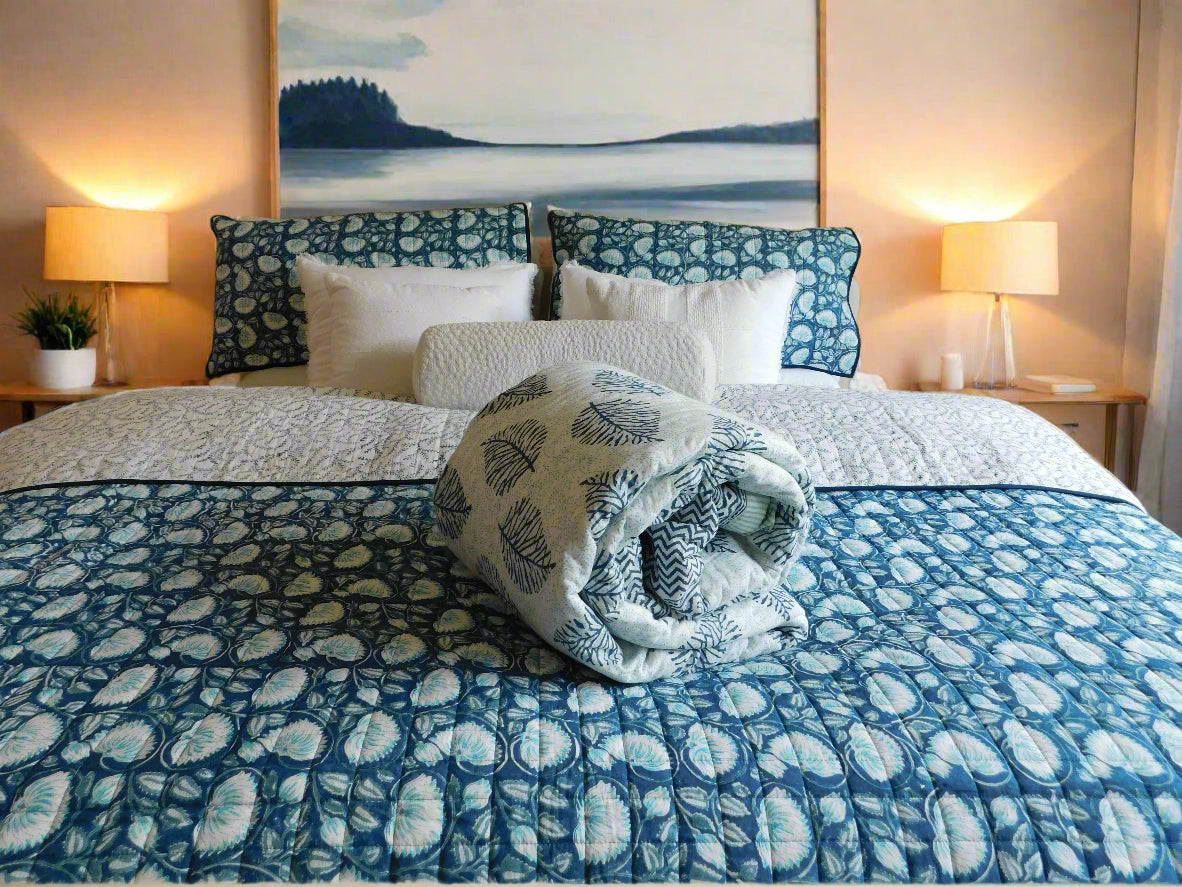 Blue Lotus Coverlet