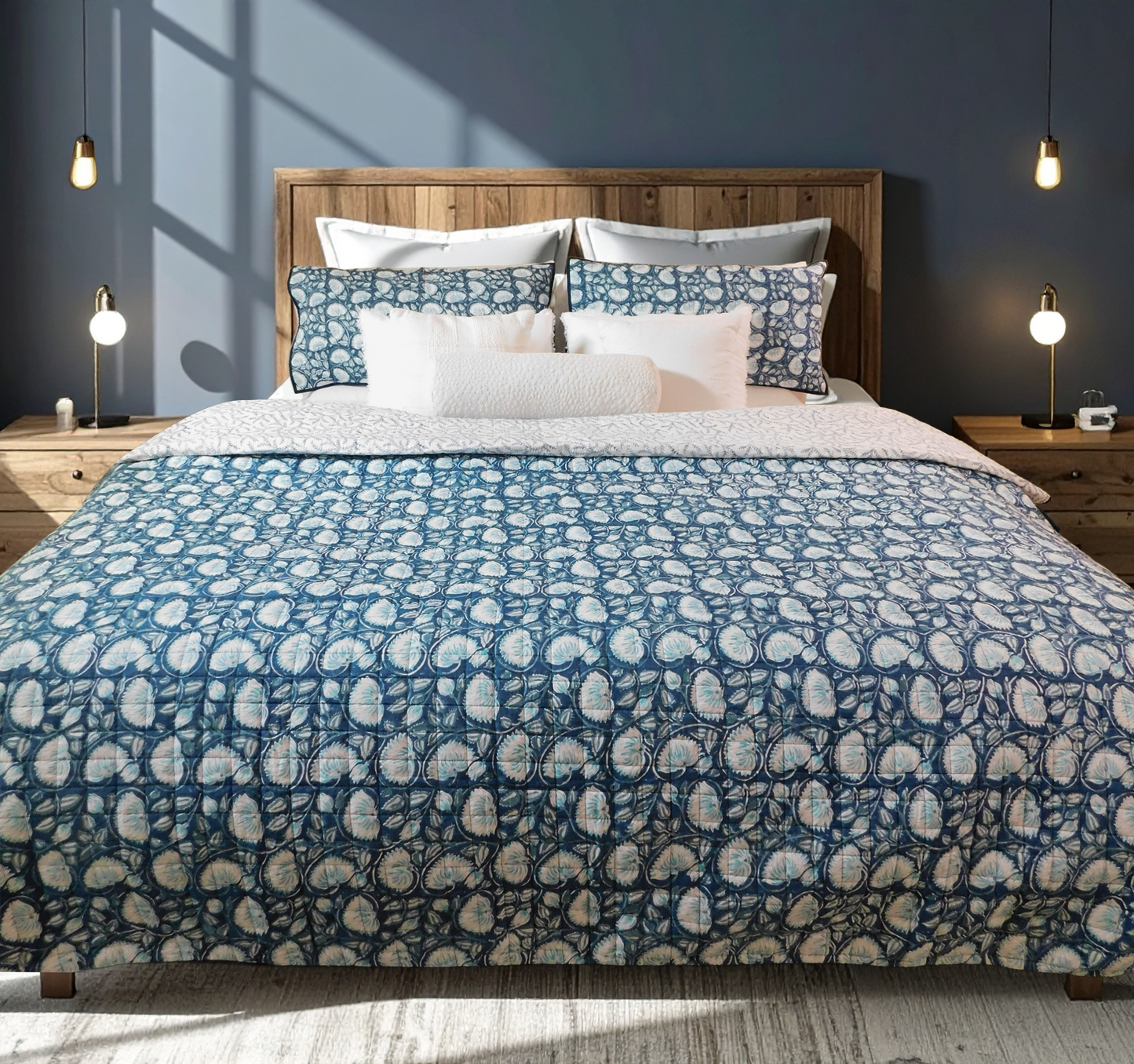 Blue Lotus Coverlet